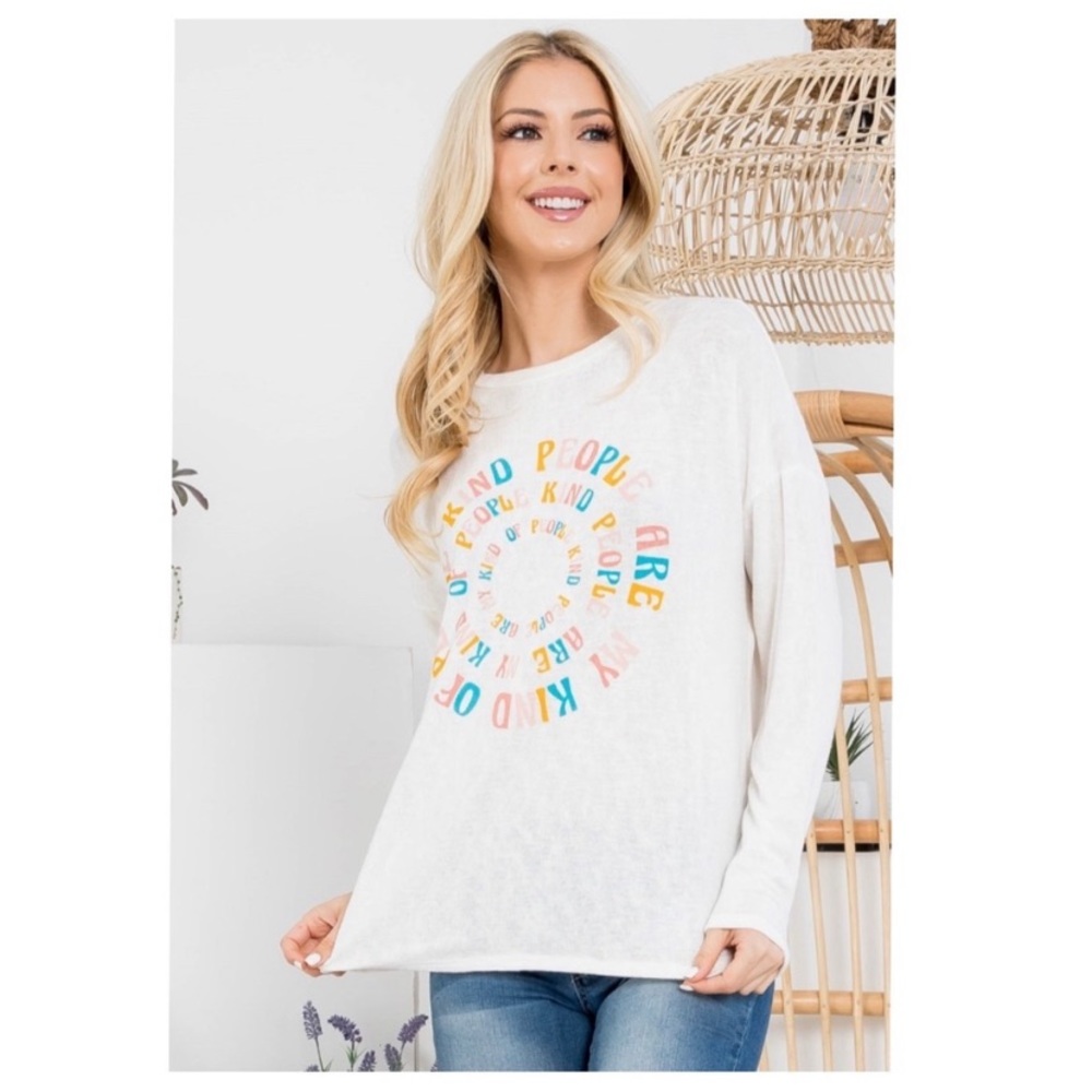 NEW Plus Size KIND PEOPLE ARE MY KIND OF PEOPLE Brushed Terry